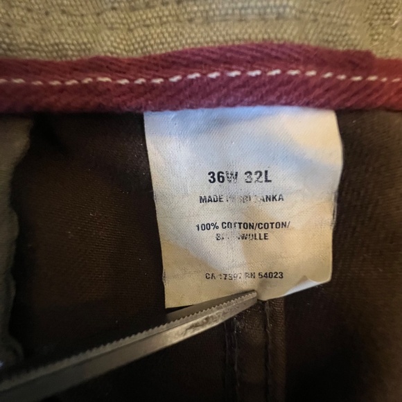 Gap Khakis Distressed Chocolate Brown Loose Boot Fit, Cotton, Size 36x32 - Picture 9 of 15